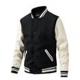 thumbnail image 3 of Men Colorblock Casual Bomber Jacket (XXL, DeepLakeBlue), 3 of 7