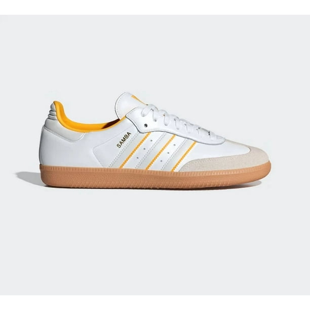 Adi-das Originals Men's Samba OG White Crew Yellow Sneakers ID1479