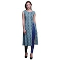 thumbnail image 1 of Bimba Printed Side Slit Straight KurtisForWomen Sleeveless Summer Kurta, 1 of 6