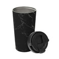 thumbnail image 2 of Uemuo Black Marble Texture Abstract Print Carry Insulated Coffee Mug, Travel Mug with Hidden Handle, Insulated Coffee Flask, Leak-proof Travel Mug Insulated Mug for Office, 2 of 8