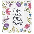 thumbnail image 3 of Enjoy the Little Things Shower Curtain, Thriving Nature Themed Flora and Foliage with an Inspiring Slogan, Fabric Bathroom Set with Hooks, 69W X 84L Inches Extra Long, Multicolor, by Ambesonne, 3 of 3