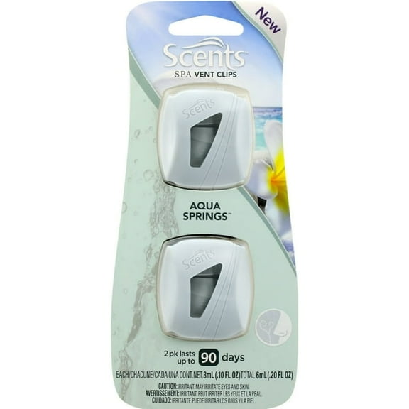 Scents Spa Vent Clips Air Freshener, Aqua Spring, 2 Count