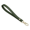 thumbnail image 1 of Llavero de cuero PU Uxcell, soporte de llaves con cierre de anillo dorado metálico anti pérdida para billetera o bolso, verde, 1 of 6