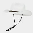 thumbnail image 2 of Wdgfv Straw Cowboy Hats Western Cowgirl Hat for Holiday Woven Beach Sun Hat with Wide Brim Shapeable Cowboy Hat White One Size, 2 of 3