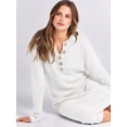 thumbnail image 4 of Women Sweater Dress Long Sleeve Button V Neck Oversized Casual Loose Fall Waffle Knit Long Dress, 4 of 8