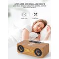 thumbnail image 3 of Voltstech Reloj despertador de carga inalámbrico QI de madera portátil multifuncional para exteriores Altavoz Bluetooth de 10 W con radio FM y visualización de la hora Soporte para tarjeta TF, 3 of 5