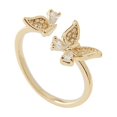 thumbnail image 1 of Sparkly Ring Rhinestone Bow-Knot Knuckle Ring Wedding Jewelry Adjustable Open Ring, 1 of 3
