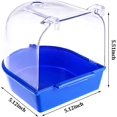 thumbnail image 2 of Baño para pájaros colgante transparente, jaula de ducha de plástico para limpiar loros y pájaros cuco, azul, 2 of 5