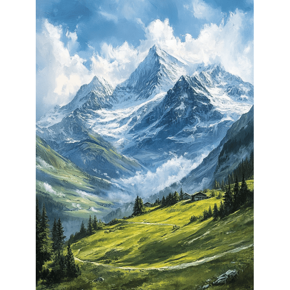 Stunning Mountain Landscape Canvas Wall Art， Perfect for Living Room， Bedroom， Office， Hotel， and Gallery Decoration.