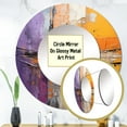 thumbnail image 3 of Designart "composition Impressions IV" Abstract Collages Yellow Large Round Mirror - Round Mirror Wall Décor - Modern Round Printed Mirror 29" x 29" Inch, 3 of 5