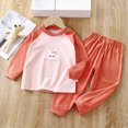 thumbnail image 2 of NOLDARES 2 Pieces Boys Pajamas Toddler Boys Long Sleeve Cotton Pjs Kids Sleepwear Sets,Red,6-7 Y, 2 of 4