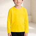 thumbnail image 2 of Gubotare Girls Long Sleeve T-Shirt Kids Crewneck Tees Toddler Basic Tops Youth Teen Boys Layering Shirts 2T 3T (Yellow,2-3 Years), 2 of 9