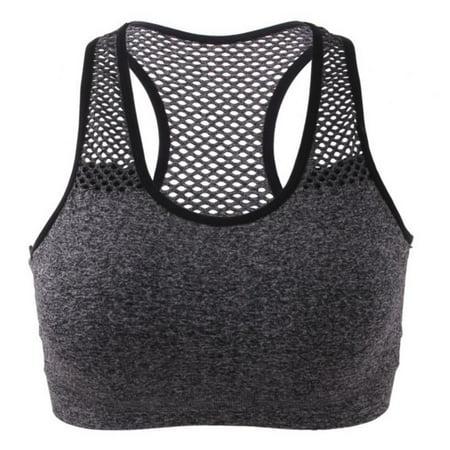 

Quick Dry Mesh Sports Bras for Women Wireless Push Up Sports Bra Top Shockproof Fitness Gym Bra Removable Padded Yoga Bra
