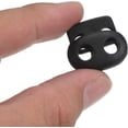 thumbnail image 4 of 0.8x0.9" Cord Locks, 30 Pack Double Hole Spring End Toggle Stopper for Drawstring Bag Shoelaces, Black, 4 of 5