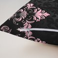 thumbnail image 3 of Manfei Bohemian Damask Cushion Covers for Sofa Set of 2, Black Pink Throw Pillow Covers for Bed, 24x24, Victorian Flower Throw Pillow Covers, Breathable Bedroom Decoration, 3 of 6