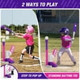 thumbnail image 3 of Jaawind Tball Set Baseball Toys for Boys 3-6 Years Tee Ball Set for Kids Girls Outdoor Outside Sport Toys with 6 Balls-Pink, 3 of 7