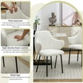 thumbnail image 5 of XINMICS White Dining Chairs Set of 6 Modern Upholstered Armchair, 5 of 6