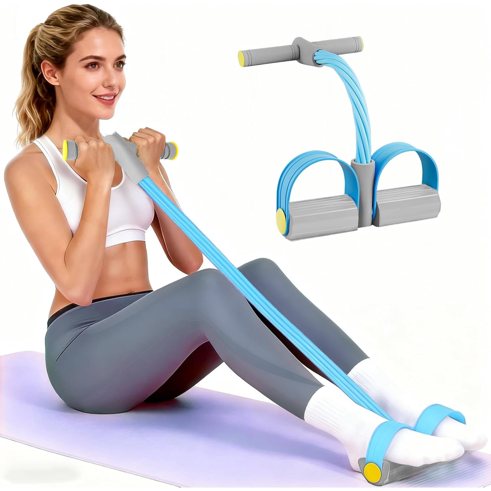 Multifunction Pedal Resistance Band, Portable Sit-up Exercise Equipment, Lightweight Elastic Pull Rope for Yoga and AB Workouts for Men and Women.