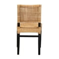 thumbnail image 4 of Baxton Studio Lesia Modern Bohemian Natural Brown Rattan and Espresso Brown Mahogany Wood Dining Chair, 4 of 7
