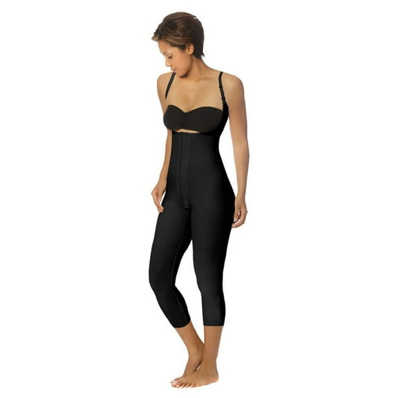 Marena SFBHM Recovery Mid-Calf Length Girdle with High Back - Compression Shapewear for Women Tummy Control - Large - Black
