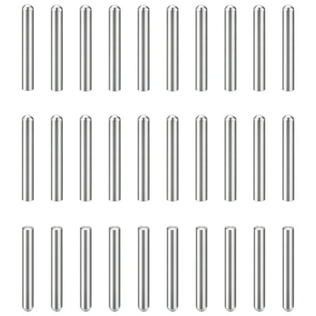 30Pack 4mm x 25mm Dowel Pins, 304 Stainless Steel Round Head Pin, Silver