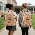 thumbnail image 4 of Xoenoiee Capybara Milk Tea Cherry Blossom Print Kids Backpack for Girls Elementary School Bookbag School Bag with Zippe Pocket Lightweight Rucksack Travel Daypack with Adjustable Straps, 4 of 7