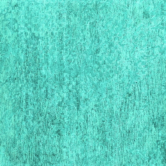 Ahgly Company Indoor Square Abstract Turquoise Blue Contemporary Area Rugs, 8' Square