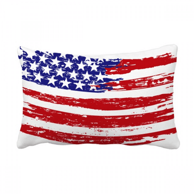 Bend Stars And Stripes America Country Flag Throw Pillow Lumbar Insert Cushion Cover Home Decoration
