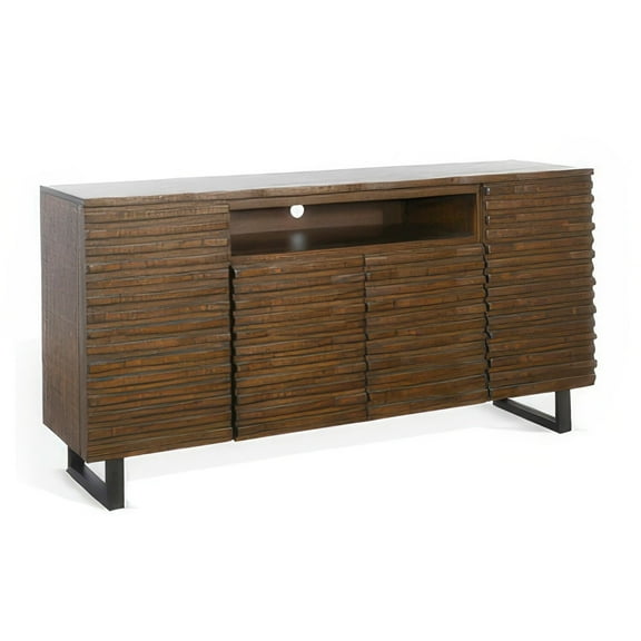 Desy TV Media Entertainment Console- Fluted Doors- Dark Brown 72 Inch
