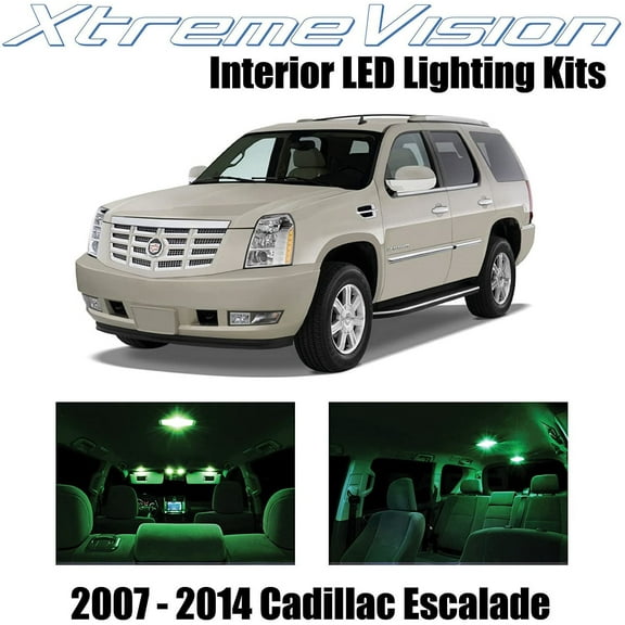 XtremeVision Interior LED for Cadillac Escalade 2007-2014 16 pcs Green Interior LED Kit   Installation Tool