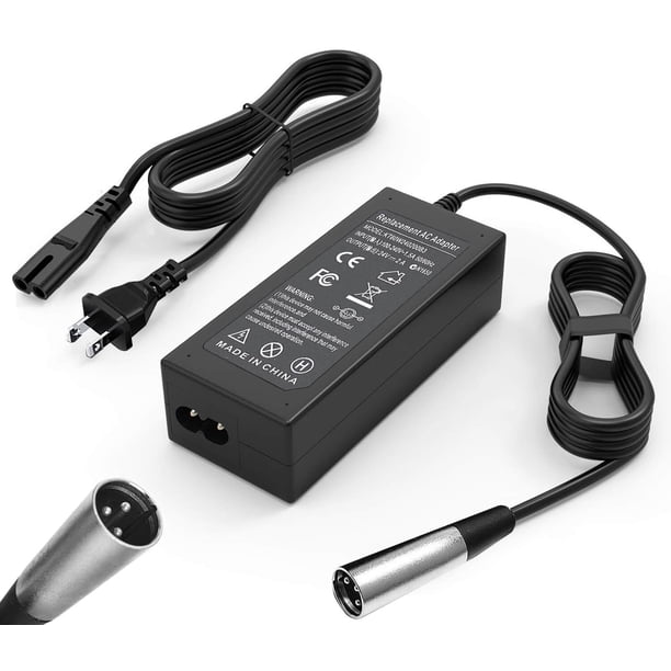 Cargador de batería eléctrico para patinete, 24 V, 2 A, 3 pines, XLR para Pride