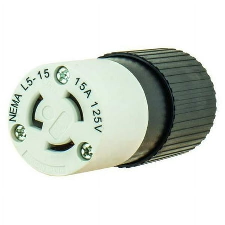 Bryant Locking Connector,Black/White,125VAC,15A 4732NC