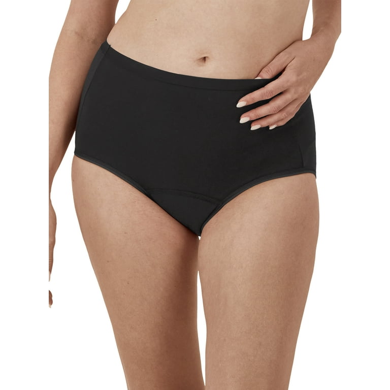 Hanes Comfort, Period. Women's Briefs Period Underwear, Super Leaks, 3-Pack  