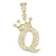 thumbnail image 1 of Encanto de Letra de Corona A-Z, Colgante de Alfabeto Q Chapado en Oro con Circonitas, Colgante de Inicial Monograma Joyería para Hombres Mujeres DIY, 1 of 6