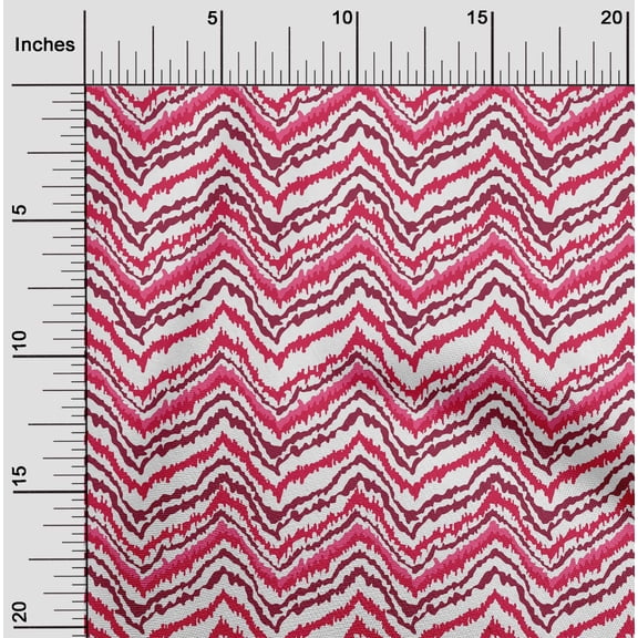 oneOone Viscose Chiffon Fabric Chevron Flame Stitch Print Fabric By Yard 42 Inch Wide