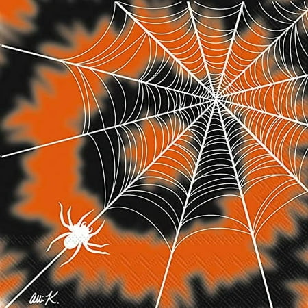 Boston International - 3-Ply 5" Cocktail Napkins - Halloween Tie Dye Web