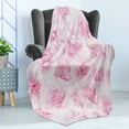 thumbnail image 4 of Rose Soft Flannel Fleece Throw Blanket, Plenty of Roses Passion Sentiment Concept Affection Emotions Admiration Work, Cozy Plush for Indoor and Outdoor Use, 50" x 70", Soft Pink, by Ambesonne, 4 of 5