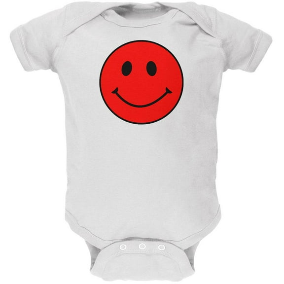 Red Smiley Face Soft Baby One Piece