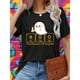 thumbnail image 1 of Camiseta de manga corta con cuello redondo y estampado de elementos químicos fantasma Y-Glasses, ropa casual de verano y primavera para mujer, 1 of 6