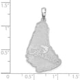 thumbnail image 4 of Sterling Silver Polished/Textured Barbados Map Pendant(Length 35.2) - Jbsp, 4 of 5