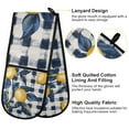 thumbnail image 2 of Yayeee Double Oven Mitt Kitchen Heat Resistant Baking 35" x7" Quilted Glove, Beige Plaid Lemon, 2 of 6