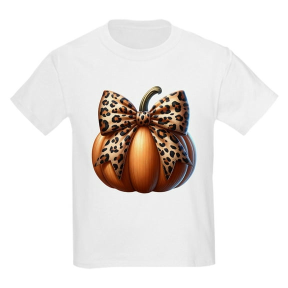 CafePress - Halloween Pumpkin Bow Kids T Shirt - Light Classic Kids Graphic, Short Sleeve T-Shirt, Sizes XS-XL