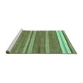 thumbnail image 2 of Ahgly Company Machine Washable Indoor Square Abstract Turquoise Blue Modern Area Rugs, 8' Square, 2 of 4