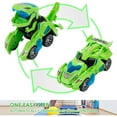 thumbnail image 2 of Toy Cars for Boys 3-6 Year Old Girls with LED Light and Music, Automatic Transforming Dinosaur Car Toys Birthday Gifts for Kids Toddlers, Green, 2 of 7