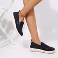 thumbnail image 6 of Rexoro Women's Slip-On Flats Breathable Knit Lightweight Comfortable Daily Casual Walking Shoes Navy 7, 6 of 7