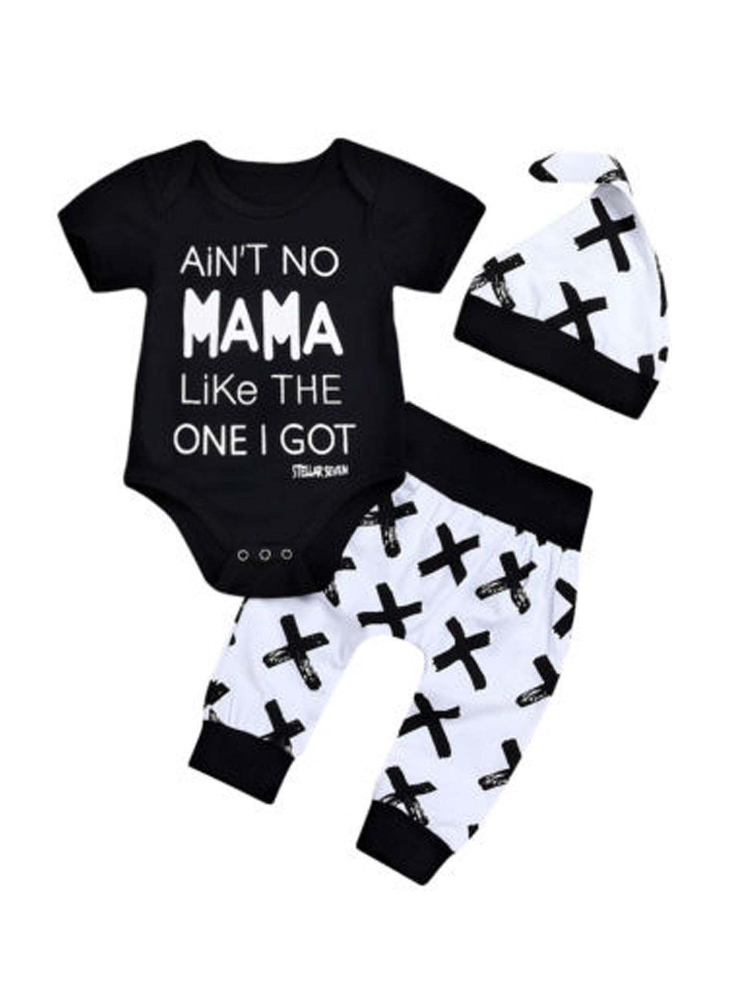 Newborn Baby Boys Girl Cotton Tops Romper + Long Pants Leggings Outfits
