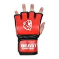 thumbnail image 5 of Beast Power Gear Men Women MMA Gloves for Sparring, Open Palm Design, PU Leather, Black, 16 oz, 5 of 6