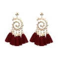 thumbnail image 2 of Fiudx Pendientes Bohemios y Borlas de Aleación Tejidas a Mano, Largos, Uso Informal y Formal, Accesorio de Moda para Mujer, Ligeros y Cómodos., 2 of 3