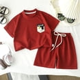thumbnail image 2 of Nwiuh Boys Pajamas 100% Cotton Toddler 2 Piece Short Sleeve Pjs Kids Summer Sleepwear Clothes Set (100, Red), 2 of 5