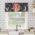 thumbnail image 4 of Pink Cherry Blossom Crane Valances for Windows Japanese Style Cloud Black Rod Pocket Curtain Valance Window Treatment Short Curtains for Kitchen Living Room, 42"x18", 4 of 5